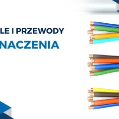 Kolory kabli: niebieski, zielony, pomarańczowy, turkusowy, brązowy, żółty. Różne rodzaje przewodów.