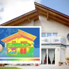Termowizja domu pokazuje miejsca, gdzie występuje **mostek termiczny**, czyli ucieczka ciepła.