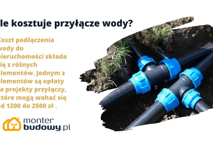 Koszt przyłącza wody 50m to jeden z elementów podłączenia do nieruchomości. Na zdjęciu widać fragmenty instalacji wodnej.