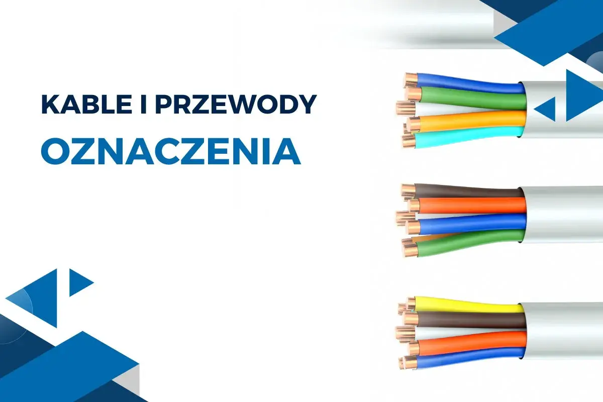 Kolory kabli: niebieski, zielony, pomarańczowy, turkusowy, brązowy, żółty. Różne rodzaje przewodów.